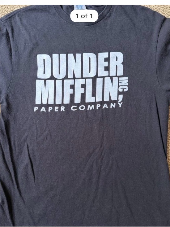Source Unknown Other - Source Unknown Black Tee with White Dunder Mifflin Logo